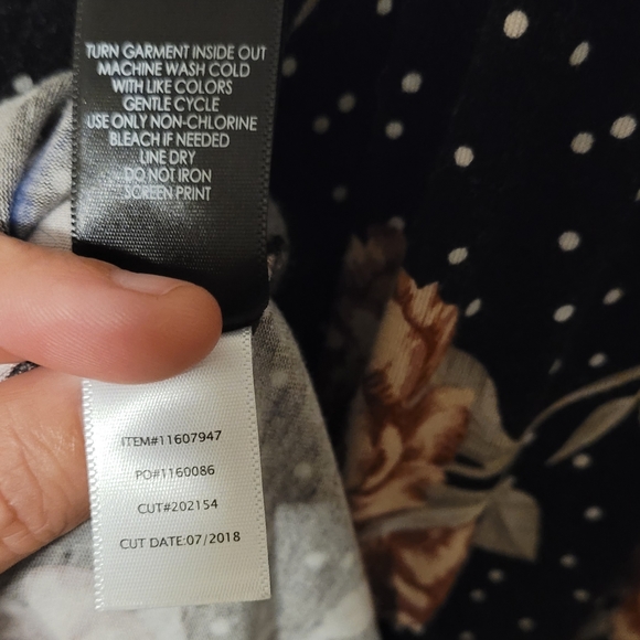 Torrid 3 Black Floral Dots Womens Dress 3/4 Sleeve Wrap Tie - Picture 9 of 10